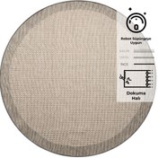Resim Konfor Sisalux 3091 Bej Jüt Tabanlı Modern Dokuma Yuvarlak Kilim Sisal Hasır Halı Konfor Halı