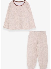 Resim Breeze Kız Bebek Pijama Takımı Desenli 9 Ay-3 Yaş, Bej Melanj 