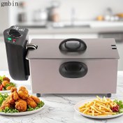 Resim Ev tipi mini kızartma makinesi, elektrikli patates kızartma makinesi, paslanmaz çelik çok amaçlı ev aleti, enerji tasarruflu frizyer, derin yağda kızartma makinesi, tavuk ve et kızartma için mutfak eşyası 