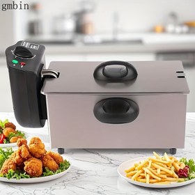Resim Ev tipi mini kızartma makinesi, elektrikli patates kızartma makinesi, paslanmaz çelik çok amaçlı ev aleti, enerji tasarruflu frizyer, derin yağda kızartma makinesi, tavuk ve et kızartma için mutfak eşyası 