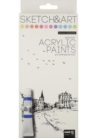 Resim Sketch&Art Akrilik Boya Pastel Renkler 12X12 ML N:70-0055 