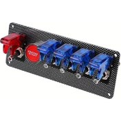 Resim Xuweiwei 6 Lı 1 Motor Başlatma Düğmesi Kontrol Kit Metal Abs Plastik 12v Yarış Arabası Ateşleme Paneli 