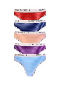 Resim 5Li Kadın Pamuklu Secret Bikini Külot Iç Çamaşırı Kaliteli Diana-M-L-Karışık Çok Renkli 