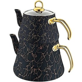 Resim 8204 M Çaydanlık Altın - Siyah 