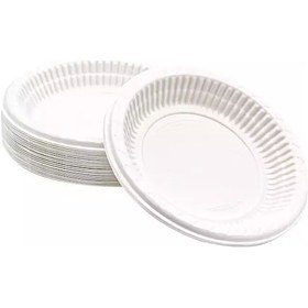 Resim Plastik Tabak 100 Adet Orta Boy Beyaz 