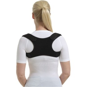 Resim Dik Duruş Korsesi Sırt Destek Omuzluk ve Sporcu Duruş Korsesi Aparatı Ayarlanabilir Siyah 