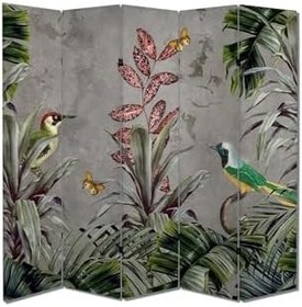 Resim Renkli Kuşlar Temalı Özel Tasarım Paravan Room Divider TYBParavan-1018100408922, 180 x 180 