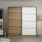 Resim Minar Kale 2 Kapaklı Sürgülü Dolap 180 Cm - Dore/Beyaz 