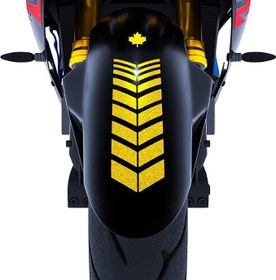 Resim 2 Adet Sport Motosiklet Çamurluk Reflektif Sarı Kask Sticker 