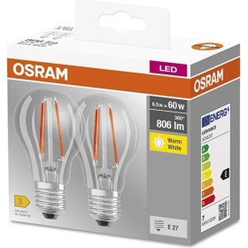 Resim Osram 7-60W Sarı Işık E27 Ampül 2'li 