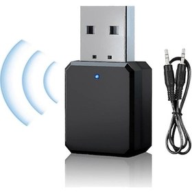 Resim Usb Bluetooth Adaptörü, Araç İçi Bluetooth 5.1 Adaptörü Aux/usb Çift Çıkış, 3,5 Mm Dijital Ses Kablosu, Bluetooth Dongle Bluetooth Alıcısı 