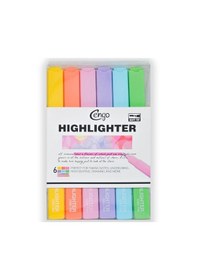 Resim Cengo Kare Tipi Highlighter Fosforlu Kalem Fluorescent Renkler 6lı Set Cgo704 Çok Renkli 