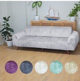 Resim Kadife 3 3 1 1 Gri Lastikli Kanepe Örtüsü Lastikli Koltuk Örtüsü Koltuk Kılıfı Beyaz Gri 