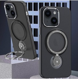 Resim Ally Apple Uyumlu iPhone 14 Plus Magsafe Standlı Manyetik Silikon Kılıf 