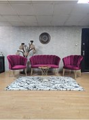 Resim ZAFİR Gold Kaplama Tel Ayak Papatya Çay Seti Koltuk Takımı , Balkon, Salon, Ofis, Cafe Koltuk Takımı 