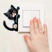 Resim 1 Adet Sevimli Göz Kırpma Kedi Duvar Anahtarı Plakası Kaplama Etiketi - Kendinden Yapışkanlı Mat Bitiş, Pil Gerekmez, Dayanıklı Plastik Hayvan Baskılı Duvar Dekoru - Oturma Odası, Yatak Odası, AC Kontrol Paneli Ev Dekorasyonu, Eğlenceli Tasarım 