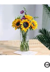 Resim Optik Desenli Cam Vazo 4lü Set 10çap 10-15-20-25 Cm Yükseklik Beyaz 