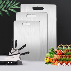 Resim /hh/ 3 Parçalı Paslanmaz Çelik Çift Taraflı Kesme Tahtası Seti, Küf Ve Neme Dayanıklı 