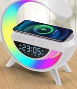 Resim BT009 G Harfi Şeklinde Dijital Saat Kablosuz Şarj RGB Gece Lambası Bluetooth Hoparlör Çok Amaçlı İstasyon 