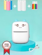 Resim Genel Markalar C9 Mavi Mini Yazıcı Mini Taşınabilir Termal Yazıcı Kablosuz Bağlantı Ap Kontrol 