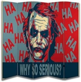Resim Joker Temalı Özel Tasarım Paravan Room Divider PRV1180, 180 x 180 
