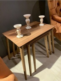 Resim Akset 3lü Zigon Sehpa Ceviz Eko 