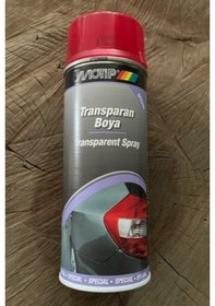 Resim Motip Oto Stop Boyası Tranparan Kırmızı Renk 400ml 