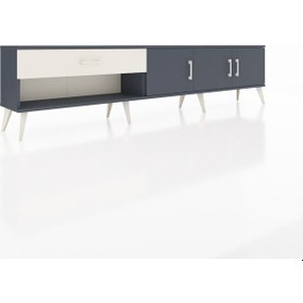 Resim Arges Tv Ünitesi 2 Raflı Tek Çekmeceli 3 Kapaklı 220x30x51 Antrasit-antrasit/aytaşı Antrasıt/aytası - Antrasıt 