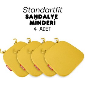 Resim Xpermate 4'lü Standartfit Oval Sandalye Minderi 42x42x5 Sarı 