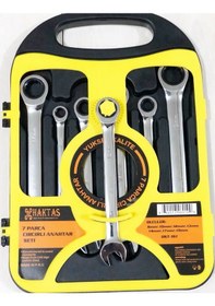Resim Cırcırlı Kombine Anahtar Seti 7 Li Düz Ve Cırcırlı 8-19 Mm N11.3700 