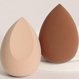 Resim 2 adet Makyaj Süngeri Pudra Ponponu Seti, 2 Adet Güzellik Makyaj Süngeri Pudra Ponpu, Sıvı ve Krem ile Fondöten Karıştırma için Lateks İçermeyen Güzellik Makyaj Aletleri 