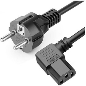 Resim Koodmax 2 Adet C13 Power Güç Elektrik Kablosu 90 Derece L Tip Sol Açılı Power Kablo - 1.8 Mt 