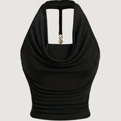 Resim Kadınlar için Boyun Askılı Tank Top - Şık & Seksi Düz Renk Rahat Kesim, Makinede Yıkanabilir İlkbahar Yaz Sonbahar Günlük ve Akşam Giyimi İçin Çok Yönlü, Bayan Tank Üstleri 
