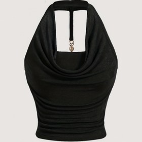 Resim Kadınlar için Boyun Askılı Tank Top - Şık & Seksi Düz Renk Rahat Kesim, Makinede Yıkanabilir İlkbahar Yaz Sonbahar Günlük ve Akşam Giyimi İçin Çok Yönlü, Bayan Tank Üstleri 