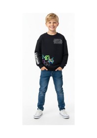 Resim Seabubbles Minecraft Erkek Çocuk Sweatshirt St09526 Lacivert 
