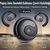 Resim NeednStore 144 Farklı Dilde Gerçek Zamanlı Çeviri Yapan Yapay Zeka Destekli Tercüman Kablosuz Bluetooth Kulaklı 