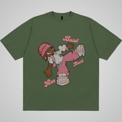 Resim Erkek & Kadın Hip-Hop Grafik Tişört - Zeytin Yeşili Pembe "You Feet" Dans Tasarımı - Crewneck Sokak Stili Tişört - Konserler, Partiler İçin Yumuşak Günlük Kıyafet - Çift Uyumlu Takım - Makinede Yıkanabilir Rahat Üst, Eğlenceli Baskı, Kısa Kollu Genç Yetişkin Giysi 