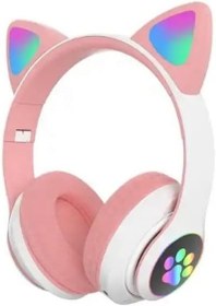 Resim HEARTZ H10 CAT KEDİLİ LED IŞIKLI KAFAÜSTÜ BLUETOOTH KULAKLIK (TOZ PEMBE) 