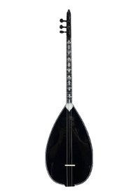 Resim Kısa Sap Bağlama Ceviz Ağacı Komple Siyah İşlemeli Kaliteli 