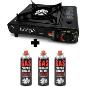 Resim Portatif Kamp Ocağı Çantalı Piknik Açık Alan Ocağı + 3 Kartuş Siyah 