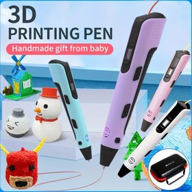 Resim 3D Baskı Kalemi Seti Depolama Çantası ile DIY Çizim Yazıcı 3D Graffiti Sanat Aracı Doğum Günü Hediyesi Noel Hediyesi PLA Yeniden Doldurulabilir Kartuş 