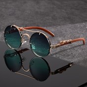Resim Unisex Retro Yuvarlak Gözlükler - Vintage Metal Çerçeve, Turkuaz Renkli Lens - Erkek ve Kadınlar için Moda Gözlüğü - Temizlik Bezi Dahil - Resmi ve Günlük Kıyafetler İçin Şık Aksesuar, Çift Köprü Tasarımı, Yüksek Kaliteli Lensler, Stil Bilincine Sahip Alıcılar 