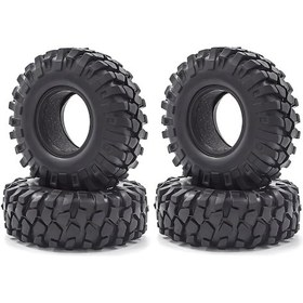Resim Dofolink 1.9 Boyutlu 4 Adet Kauçuk Rc Tekerlek, Trx4 Scx10 90046 90047 Cc01 İçin Uygulanabilir, 110mm Çaplı Simülasyon Tırmanma Arabası Lastikleri 