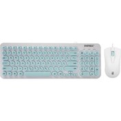 Resim Everest KM-01K Usb Yuvarlak Tuşlu 3D Mouse Combo LC Layout Klavye Mouse Set 