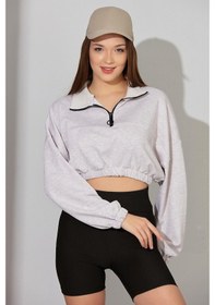 Resim Alexander Gardi Alexandergardı Kadın Fermuarlı Crop Sweatshirt (B22-11000) 
