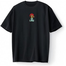 Resim Bumeta Naruto Pikachu Balbazar Bulbasaur Anime Kızgın Ninja Japanese Oversize Unisex Tişört T-shirt Siyah 