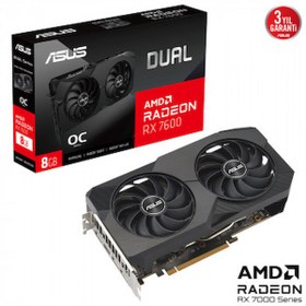 Resim Asus Dual RX 7600 128 Bit GDDR6 8 GB Ekran Kartı 