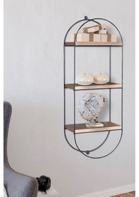 Resim Fullreyon Dekoratif 3 Raflı Duvar Rafı Siyah 