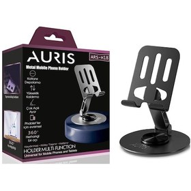 Resim Auris H18 Metal 360 Döner Katlanır Masaüstü Telefon Ve Tablet Standı 