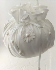 Resim Gelin Takı Kesesi Gelin Çantası Gelin Aksesuarları Beyaz 